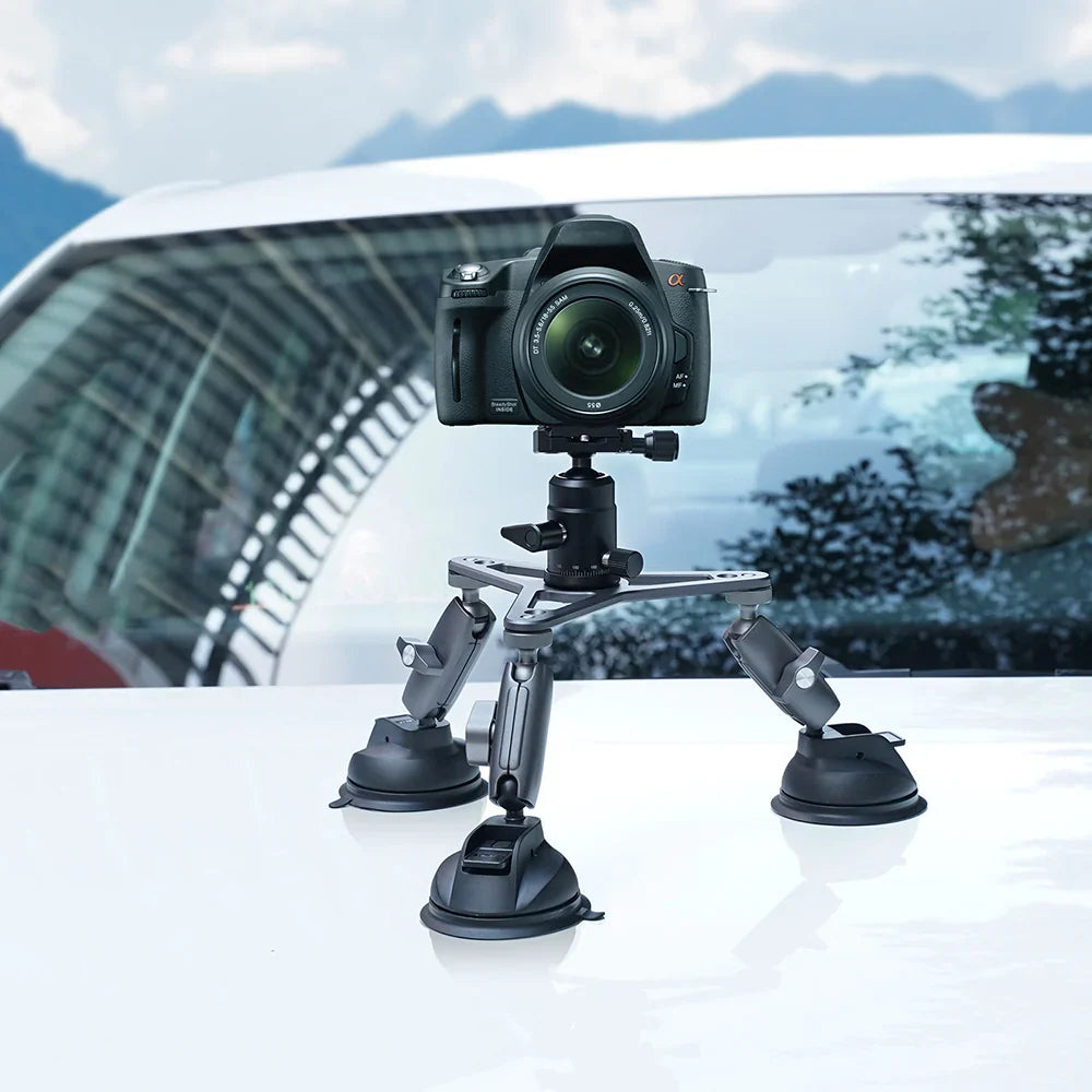 TELESIN Three-Arm Suction Mount - ستاند كاميرا بالشفط المغناطيسي ثلاثي القوائم من تيليسن