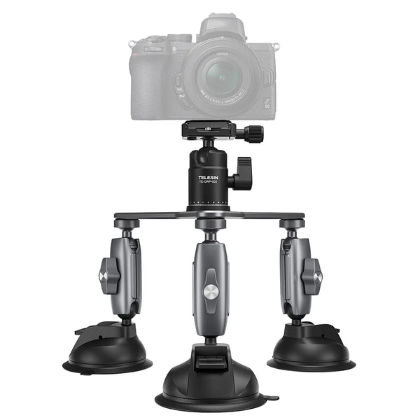 TELESIN Three-Arm Suction Mount - ستاند كاميرا بالشفط المغناطيسي ثلاثي القوائم من تيليسن