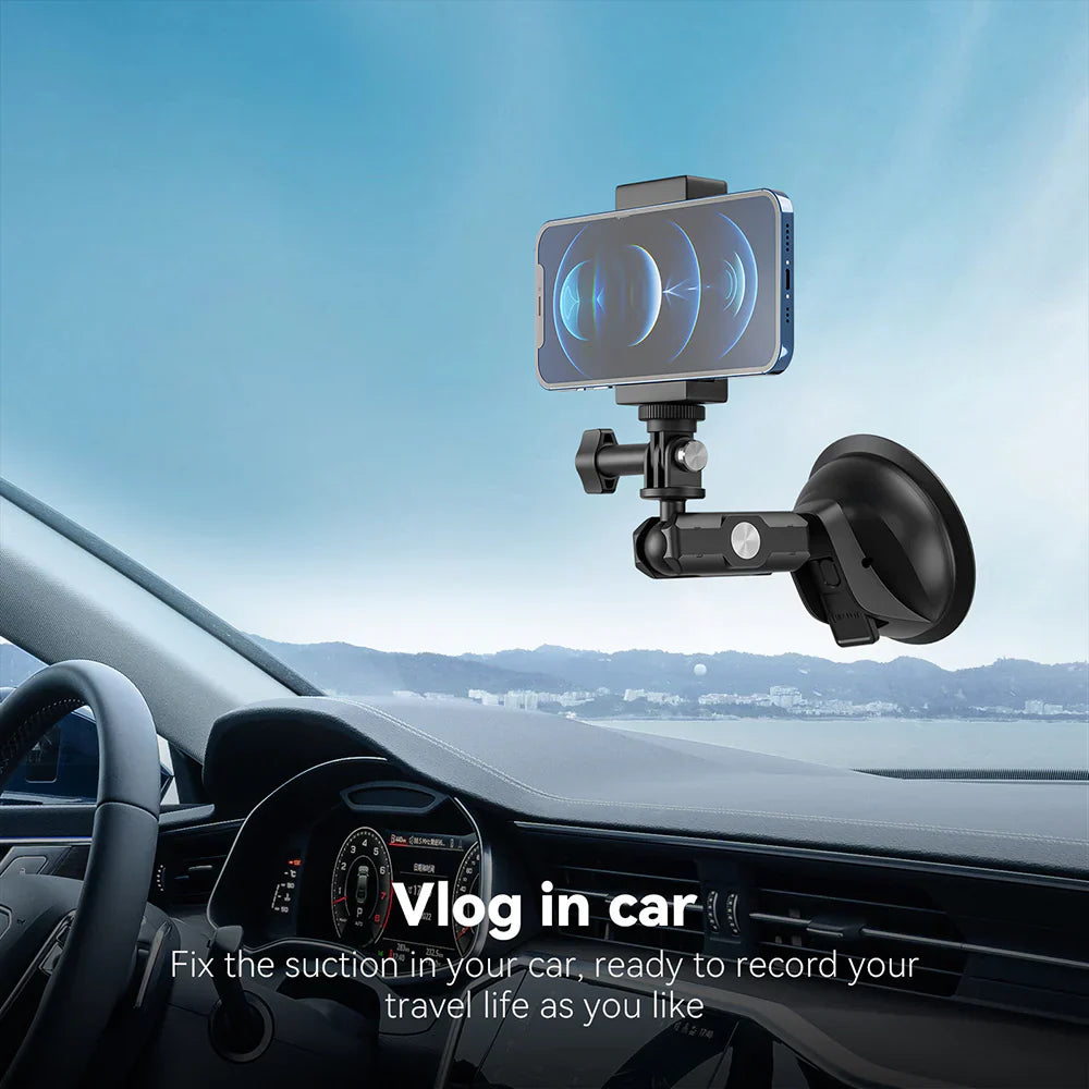TELESIN Upgraded General Suction Cup Mount for Action Cameras - ستاند للكاميرات والهواتف بالشفط المغناطيسي من تيليسن