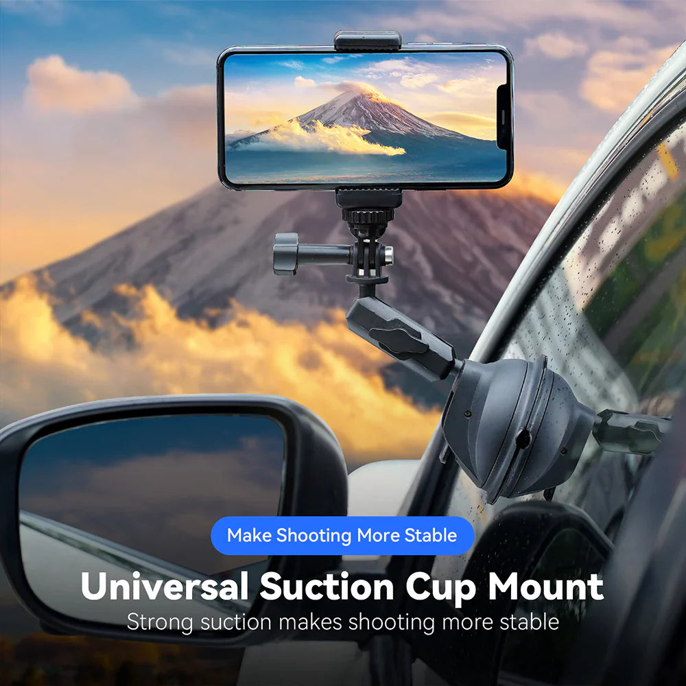 TELESIN Upgraded General Suction Cup Mount for Action Cameras - ستاند للكاميرات والهواتف بالشفط المغناطيسي من تيليسن