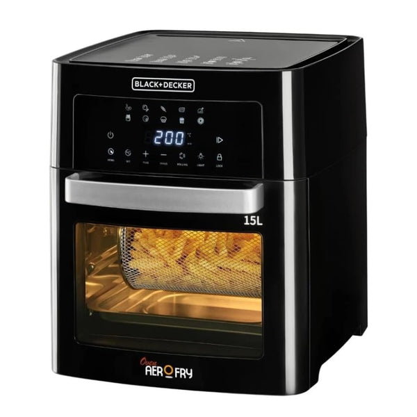 Black&Decker AOF150-B5 Air Fryer 15L black/silver -  قلاية هوائية رقمية بسعة 15 لتر وبقدرة 1700 واط من بلاك اند ديكر