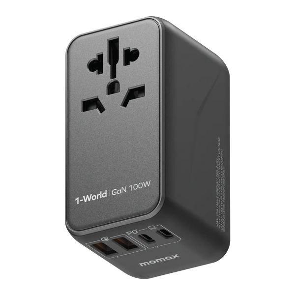 Momax 1-World Universal 4-Port Travel GaN Charger 100W UA10D - شاحن عالمي للسفر 100 واط من موماكس