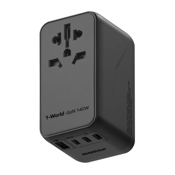 Momax 140W 4-Port Travel Adaptor UA16GSD - شاحن عالمي للسفر 140 واط من موماكس