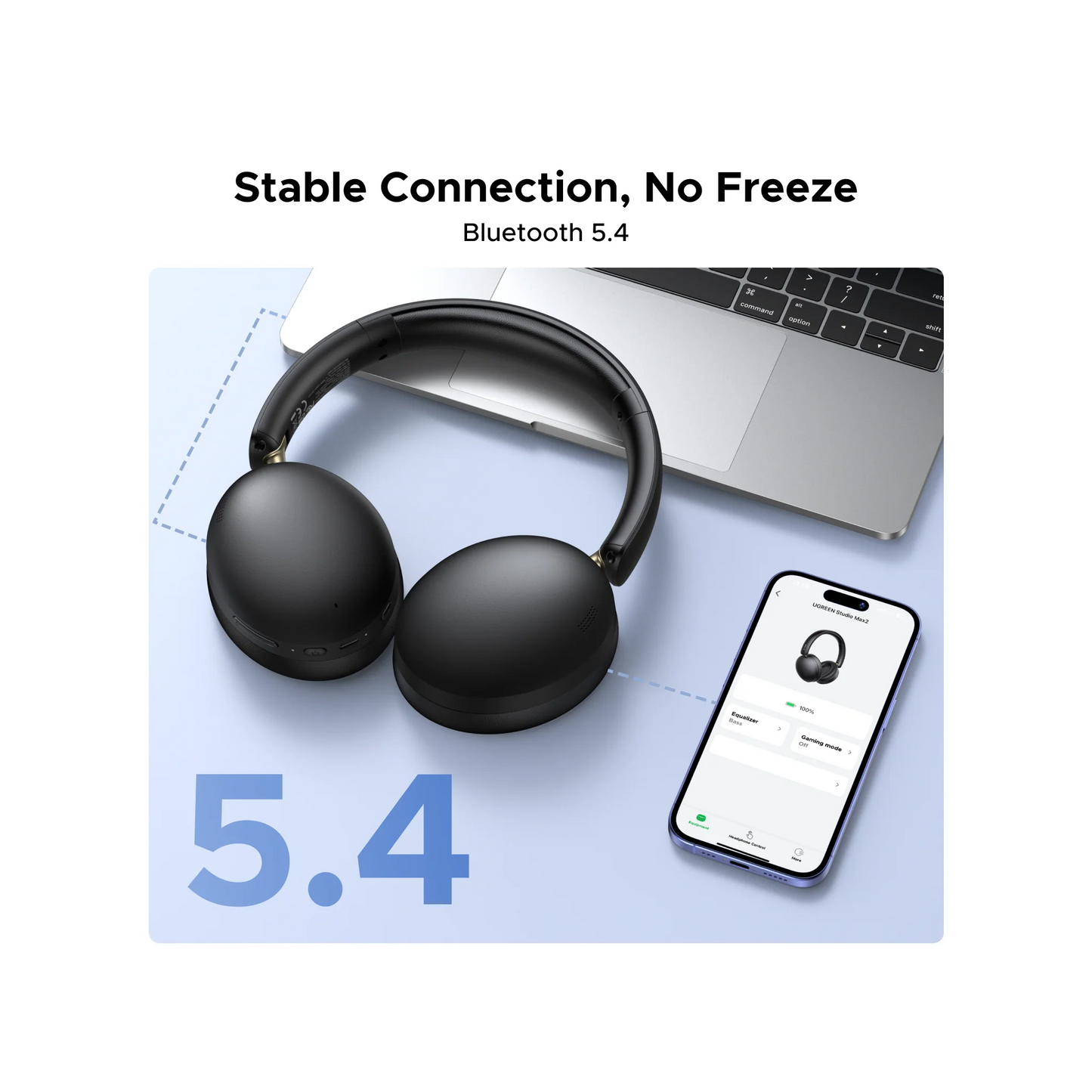 UGREEN HiTune Studio Max2 ANC Wireless Black - سماعات هيدسيت لاسلكية مع خاصية الغاء الضوضاء النشط من يوكرين اسود