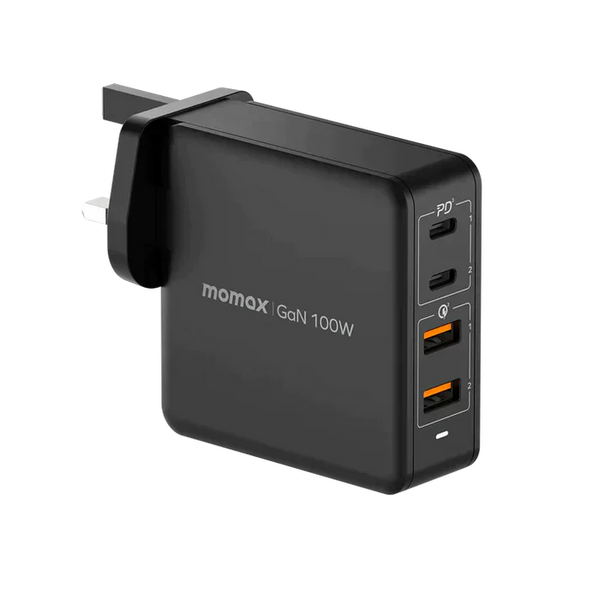 Momax OnePlug 4-Port GaN Charger 100W UM23AUKD - شاحن 100 واط متعدد المنافذ من موماكس