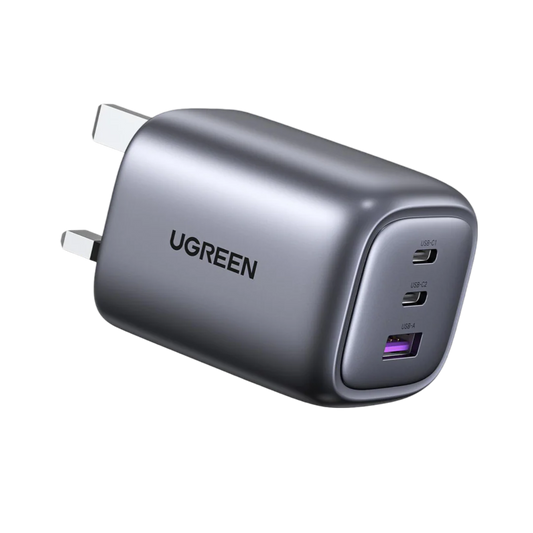 UGREEN Charger Nexode 65W 3-Ports UK Gray - شاحن 65 واط ثلاثي المنافذ من يوكرين
