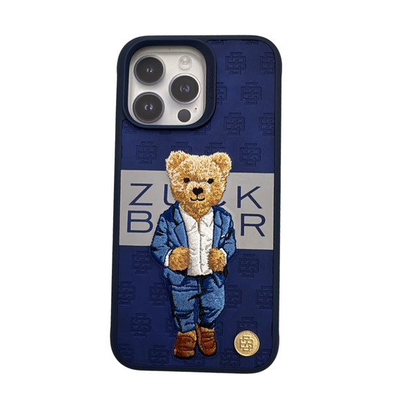 ZUCK BEAR PARIS GENTLEMAN CASE IPHONE15 PRO MAX SUIT - كفر للايفون 15 برو ماكس
