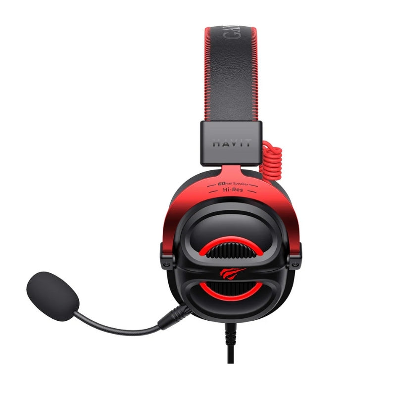 Havit H2002E Pro wired Gaming headphone black+red - سماعات هيدسيت سلكية للالعاب من هافيت