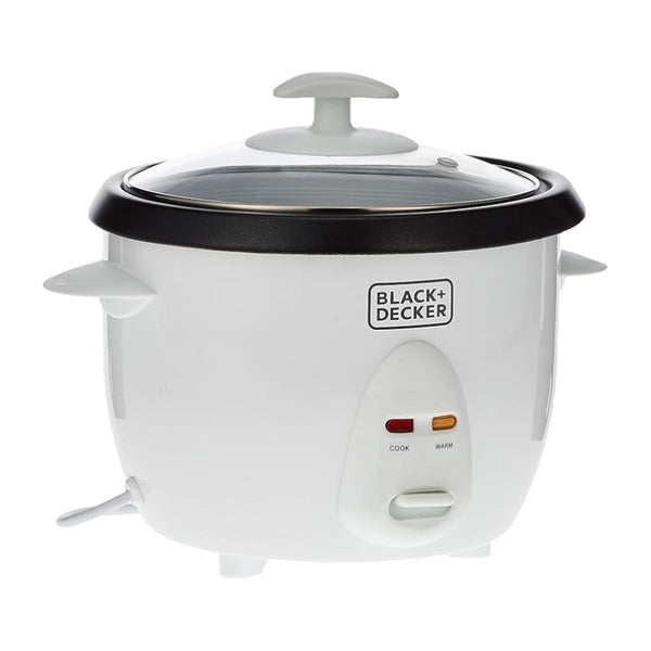 Black&Decker RC1050-B5 Rice Cooker 400W 1L white - قدر طبخ الارز الكهربائي بسعة 1 لتر وبقدرة 400 واط من بلاك اند ديكر