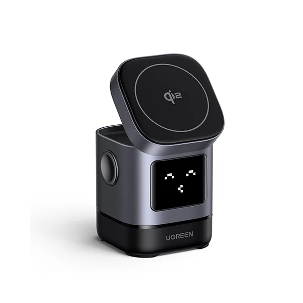 UGREEN Charger 2-in-1 Robot Magnetic Wireless 15W - شاحن مغناطيسي لاسلكي 2 في 1 على شكل روبوت 15 واط من يوكرين