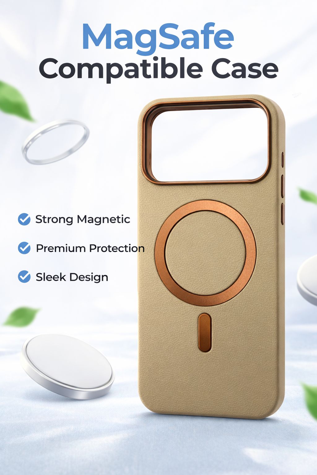 LY62 CASE FOR IPHONE 17 PRO MAX BEIGE - كفر ايفون 17 برو ماكس ماك سيف بيجي