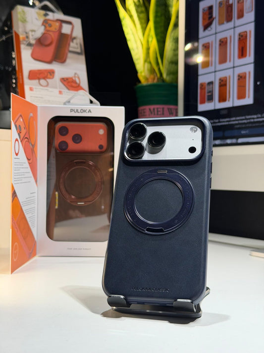 PULOKA CASE FOR IPHONE 17 PRO MAX BLUE - كفر ايفون 17 برو ماكس  مع ستاند ازرق