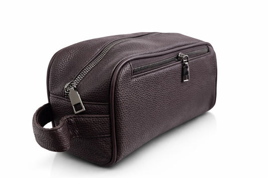 FOX HANDBAG BROWN - حقيبة يد جلد محمولة للاكسسوارات بني