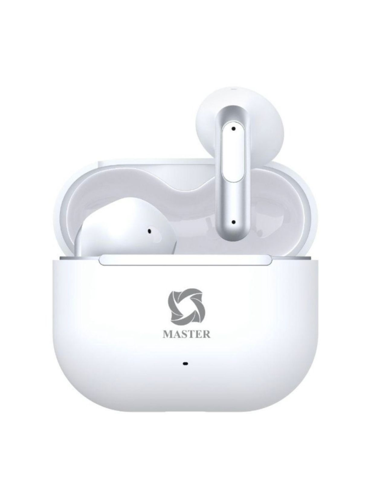 Master Earbuds Hybrid ANC/ENC AI White - سماعات بلوتوث الهجينة بتقنية الغاء الضوضاء النشط المعزز بالذكاء الاصطناعي من ماستر لون ابيض