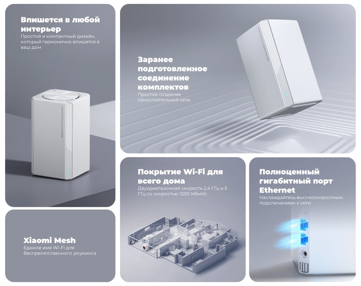 XIAOMI MESH SYSTEM AC1200 2-PACK - راوتر من شاومي (قطعتين)