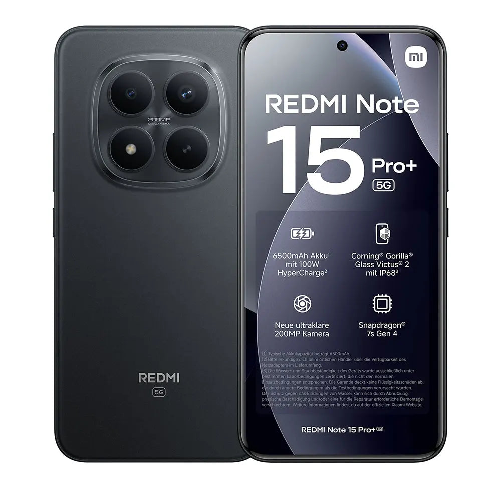 REDMI NOTE 15 PRO+ 5G 12/512GB BLACK - ريدمي نوت 15 برو بلس 5 جي 512/12 جيجابايت اسود