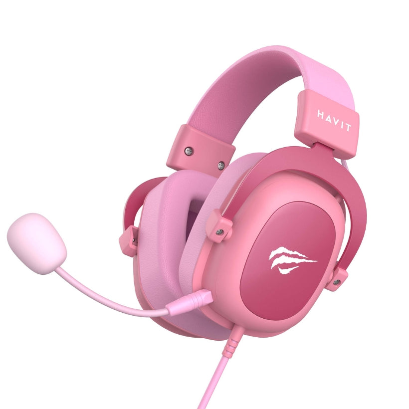 Havit H2002d Wired Gaming headphone pink - سماعات هيدسيت سلكية للالعاب من هافيت وردي