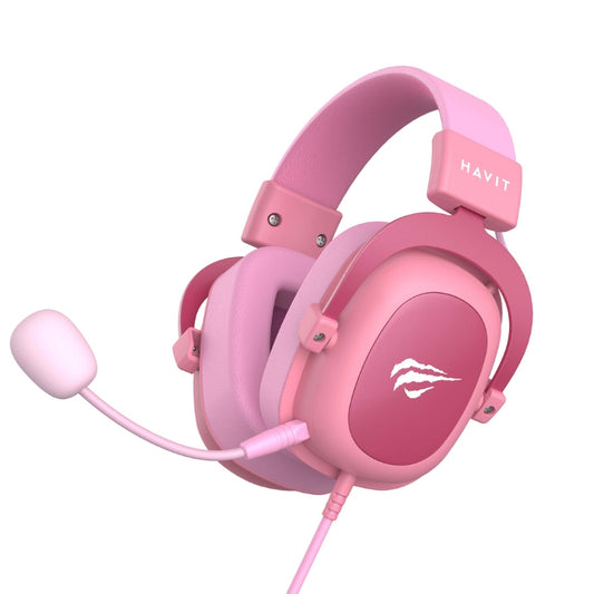 Havit H2002d Wired Gaming headphone pink - سماعات هيدسيت سلكية للالعاب من هافيت وردي
