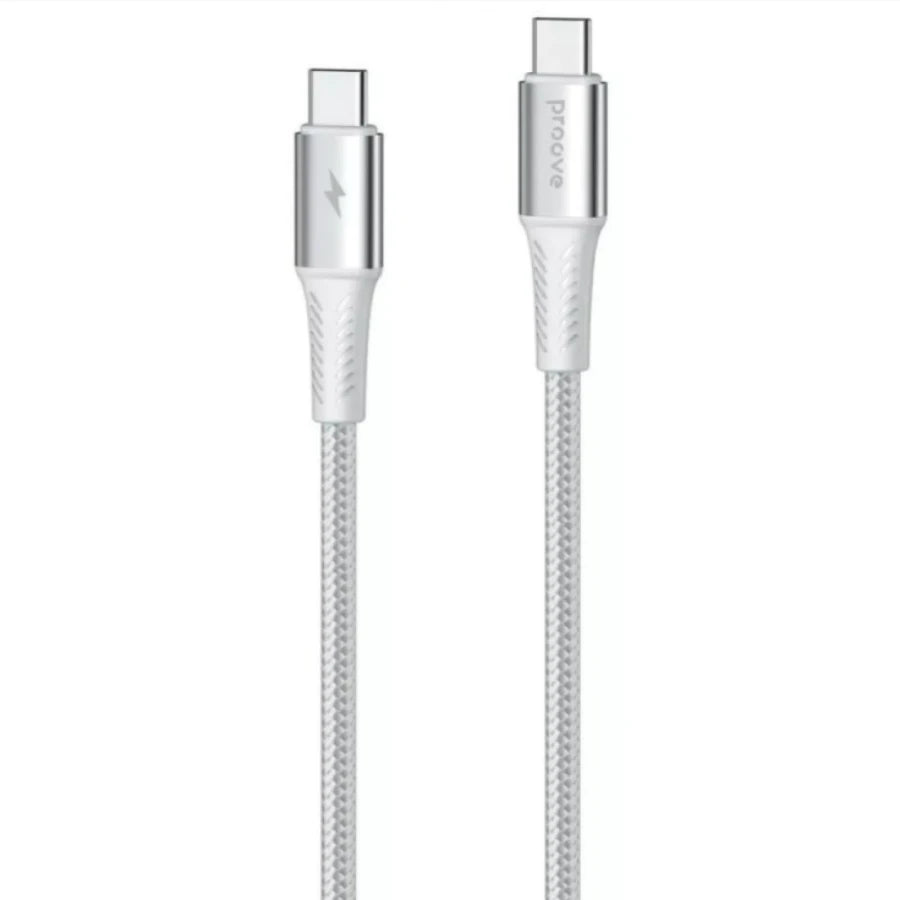Proove Cable WireX Pro Type-C to Type-C 100W 1.5m white - كيبل تايب سي تايب سي 100 واط 1.5 متر من برووف ابيض