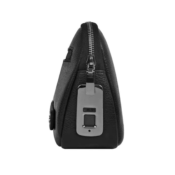 FOXTECH Fingerprint Lock Clutch Bag Black - حقيبة يد محمولة من قفل بصمة من فوكس تك