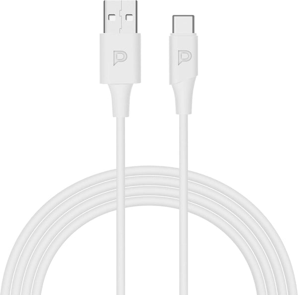 Powerology USB-A to USB-C TPE Jacket Over-Molded Cable 1.2 Meter White - كيبل يو اس بي تايب سي 20 واط 1.2 متر من باورولوجي ابيض