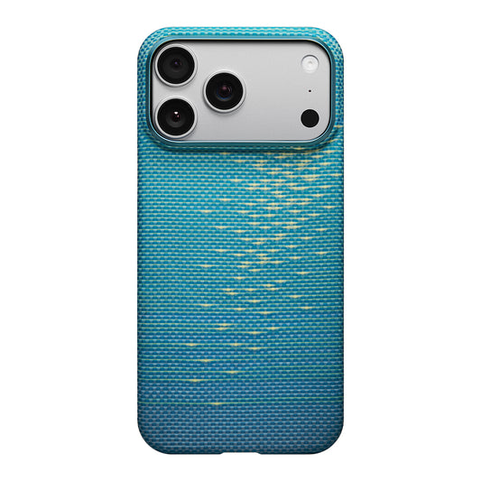 PITAKA Glints Of Gold Ultra-Slim Case For iPhone 17 Pro Max (Lucid Blue) -  كفر ايفون 17 برو ماكس فائق النحافة ماك سيف من بيتاكا ازرق