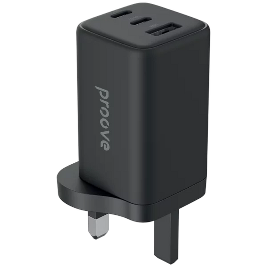Proove Wall Charger Pocket GaN 65W (2*Type-C + USB) UK black - شاحن 65 واط من بروف