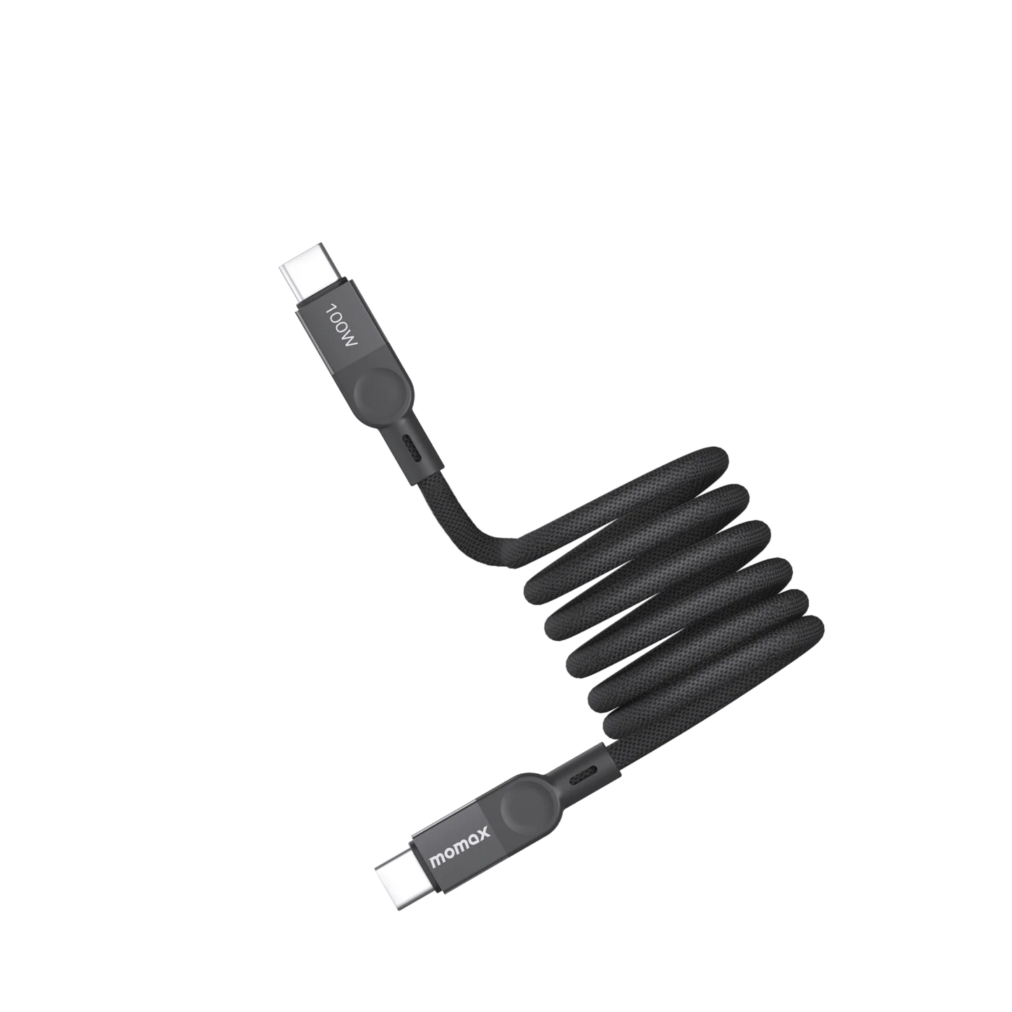 Momax Mag Link USB-C to USB-C 100W USB2.0 Magnetic cable 1m Black - كيبل تايب سي تايب سي مغناطيسي 100 واط 1 متر من موماكس اسود