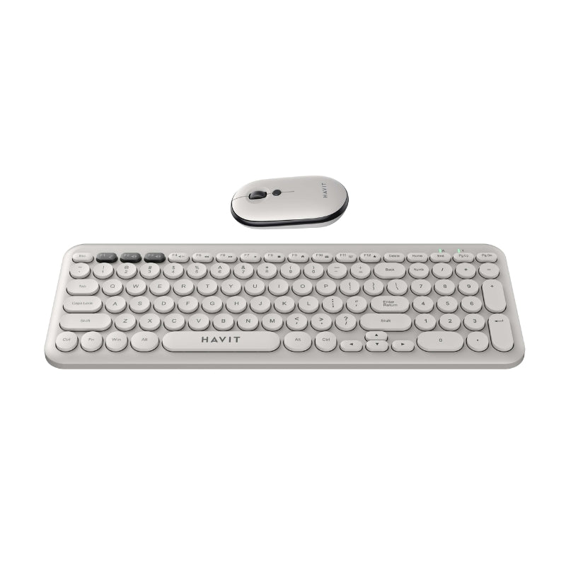 Havit KB254GCM Wireless keyboard+mouse combo Light gray - ماوس وكيبورد من هافيت