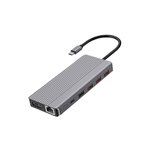 Powerology 13in1 USB-C Hub 4K HDMI Type-C 100W PD Ethernet USB SD MicroSD 3.5AUX - توصالة تايب سي 13 في 1 من باورولوجي