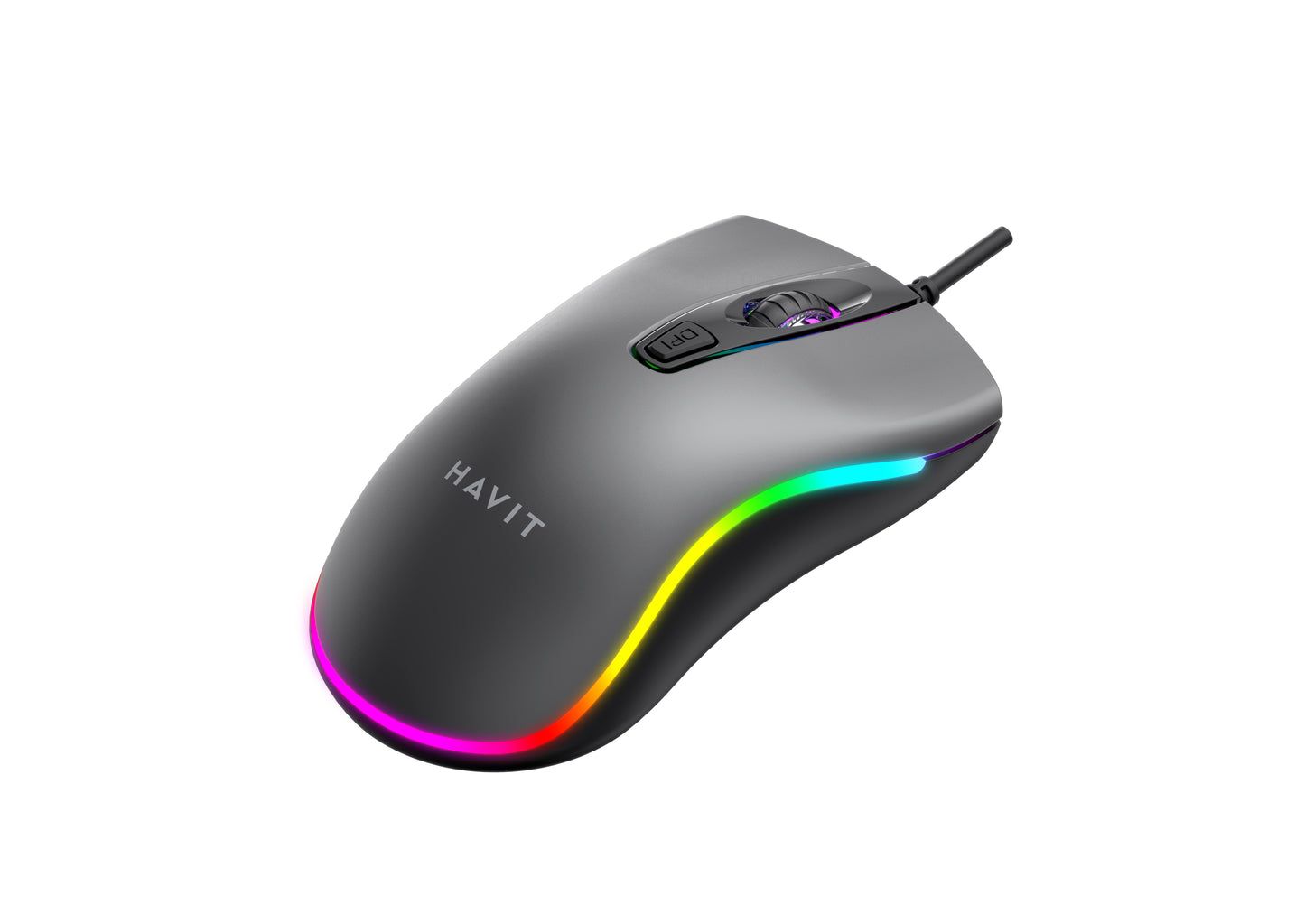 Havit MS72 Wired mouse with RGB Ochre - ماوس سلكي من هافيت