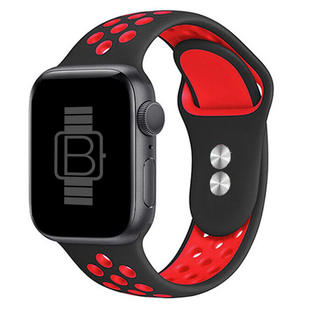 NIKE STRAP FOR APPLE WATCH 42-49MM BLACK/RED - سير ساعات ابل مقاس 42-49 مم اسود/احمر