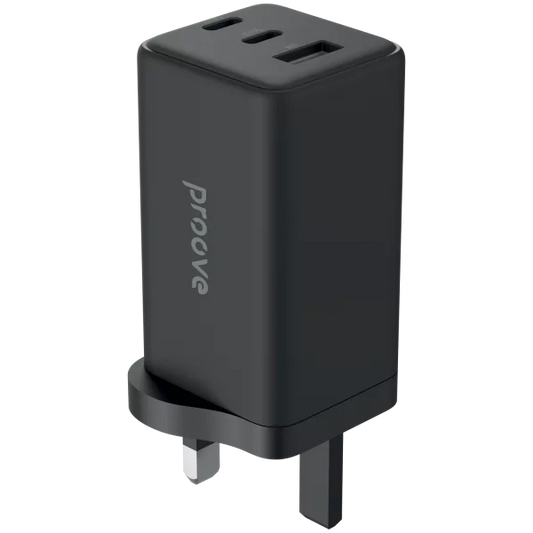 Proove Wall Charger  Pocket GaN Max 100W (2*Type-C + USB) UK black - شاحن 100 واط من بروف