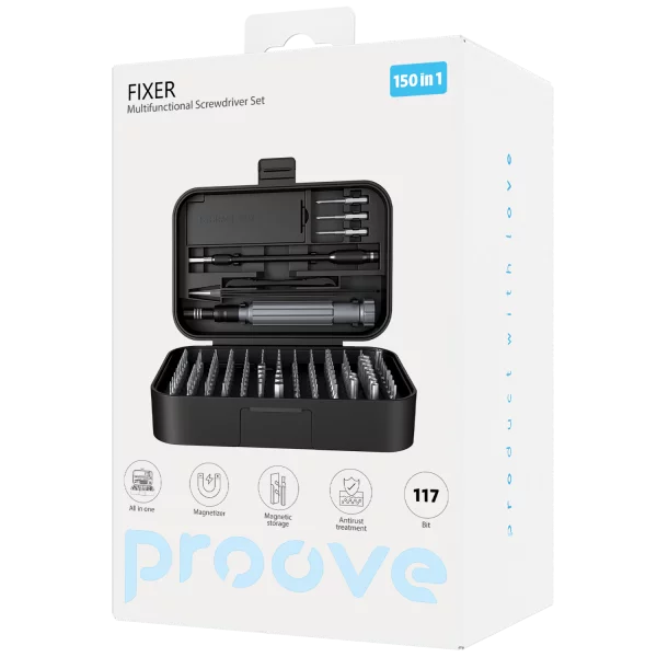 Proove  Fixer 150in1 black -مجموعه مفكات 150من1 من بروف
