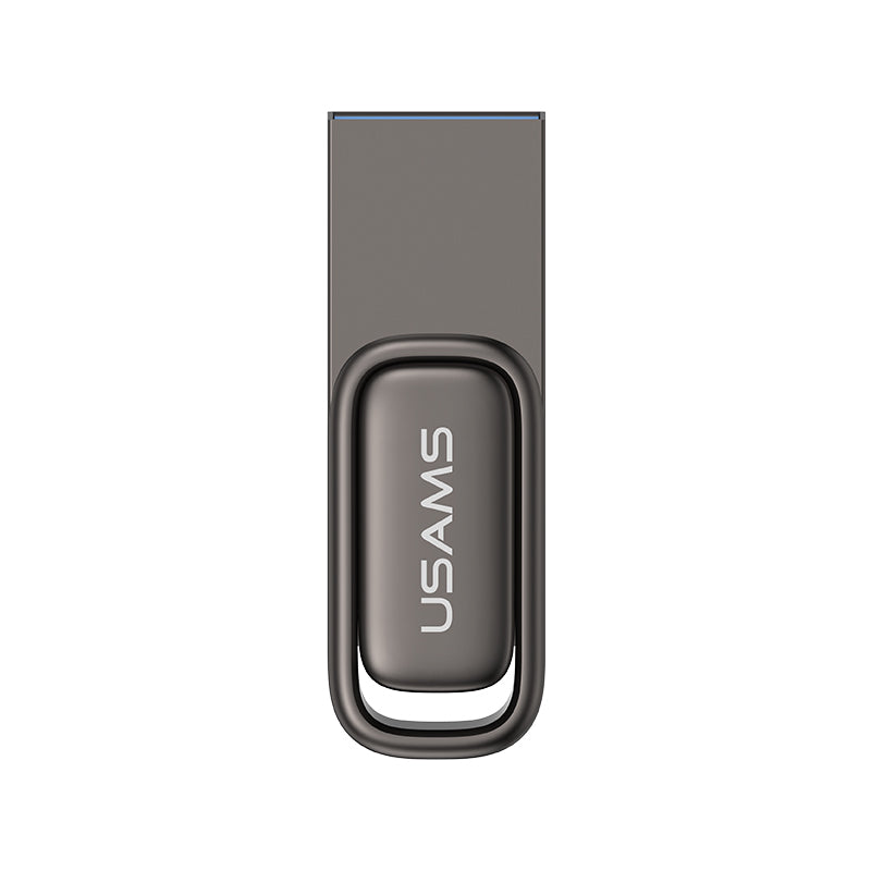 USAMS ZB337 USB3.0 Zinc Alloy Flash Drive 64G Tarnish - فلاش ميموري 64 يو اس بي من يوسامس اسود