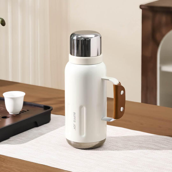 BUFFI5 JOY PORTABLE THERMOS 1000ML WHITE - كوب ترمس متعدد الاستخدامات 1000 مل ابيض