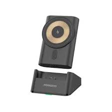 Porodo 40W Portable Transparent 3-in-1 MagSafe Wireless Charging Power Bank 5200mAh-Black