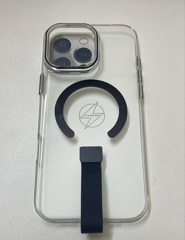 CLEAR CASE MAGSAFE IPHONE 16 PRO MAX BLACK - كفر شفاف ماك سيف للايفون 16 برو ماكس اسود