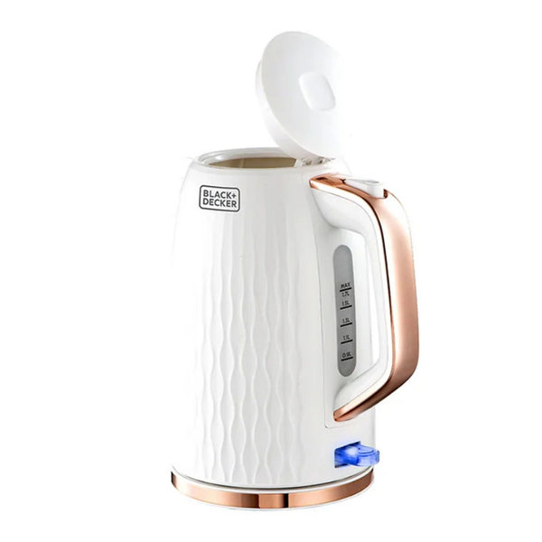 Black&Decker JC190W-B5 1.7L CORDLESS ELECTRIC KETTLE PLASTIC - غلاية كهربائية لاسلكية بسعة 1.7 لتر وبقدرة 1850-2200 واط من بلاك اند ديكر