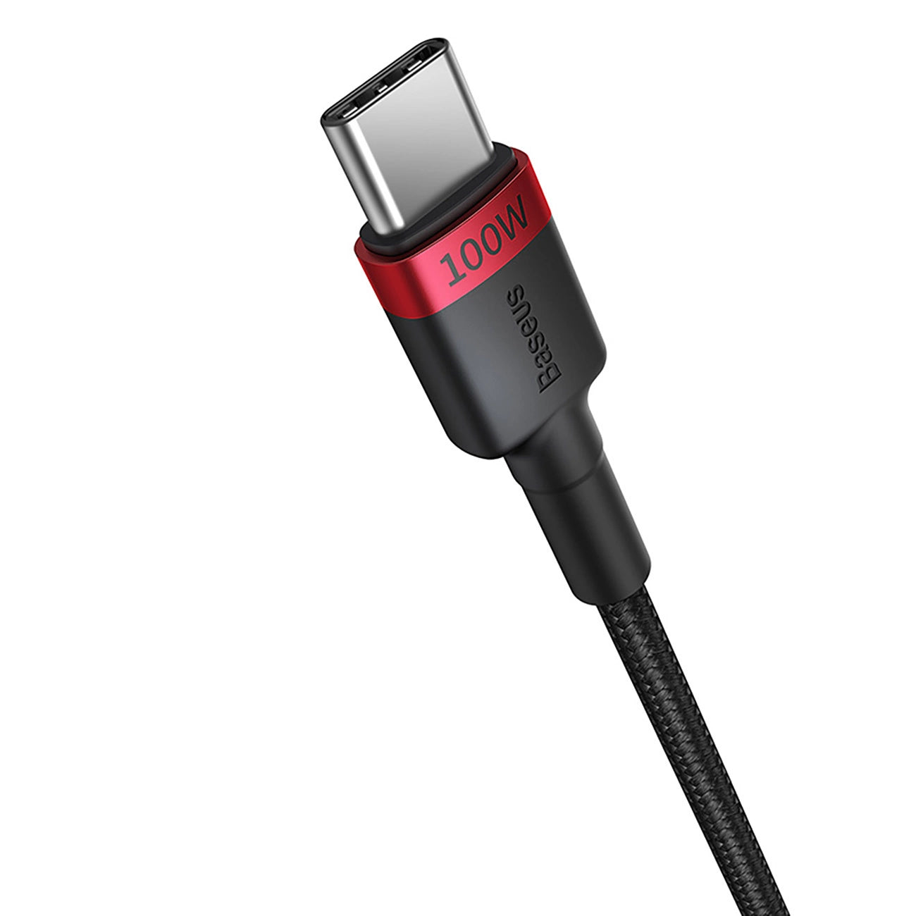 BASEUS CAFULE CHARGING CABLE USB-C TO USB-C 100W 1M 2PCS RED BLACK+GREY BLACK - كيبل تايب سي تايب سي 100 واط بطول 1 متر من باسيوس (قطعتان)