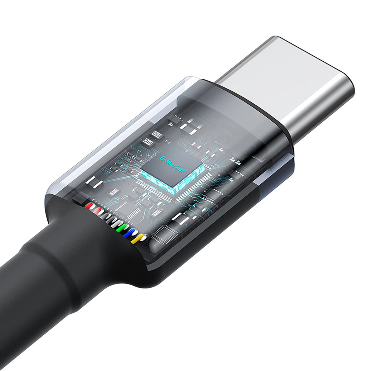 BASEUS CAFULE CHARGING CABLE USB-C TO USB-C 100W 1M 2PCS RED BLACK+GREY BLACK - كيبل تايب سي تايب سي 100 واط بطول 1 متر من باسيوس (قطعتان)
