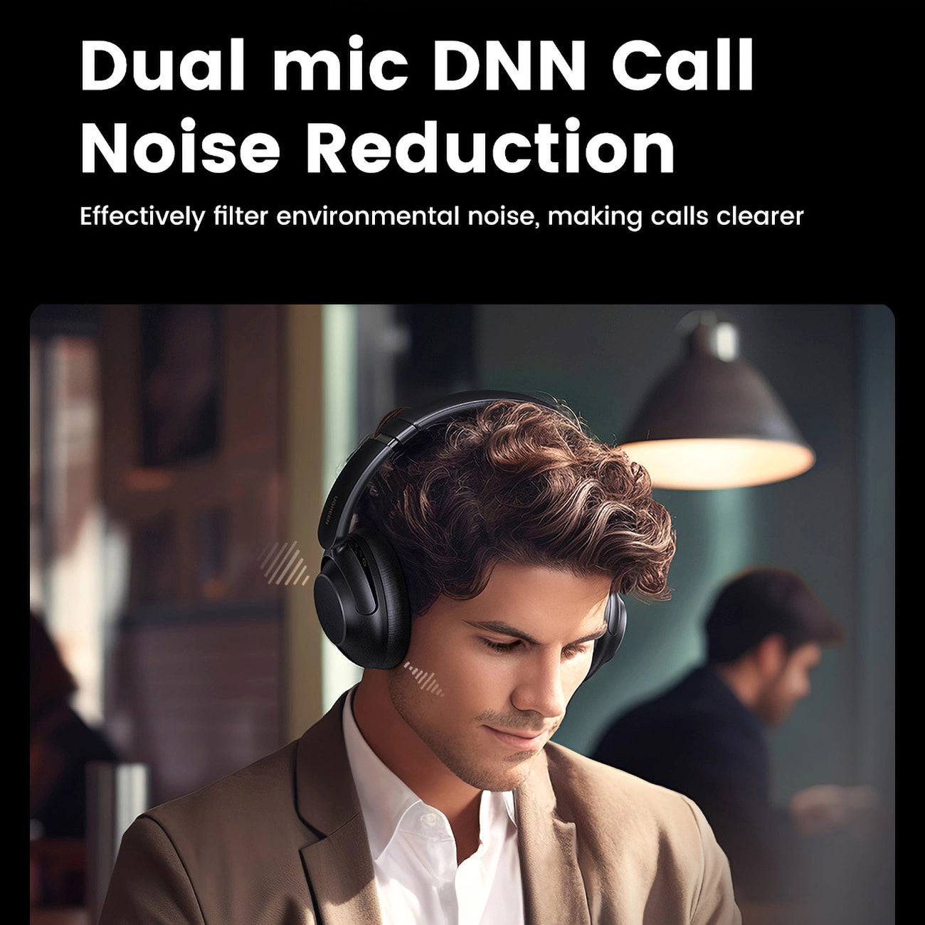 UGREEN HiTune Max5 Headphone ANC BLACK - سماعات بلوتوث هيدسيت مع خاصية الغاء الضوضاء النشط من يوكرين اسود