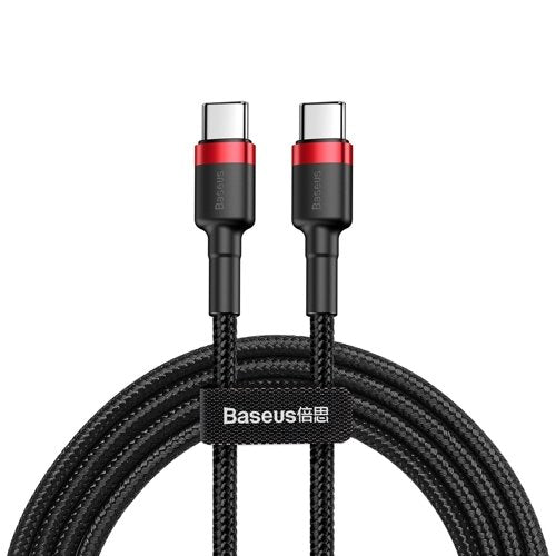 BASEUS DATA CABLE CAFULE USB-C TO USB-C 60W 1M -  كيبل شحن ونقل تايب سي تايب سي 60 واط من باسيوس