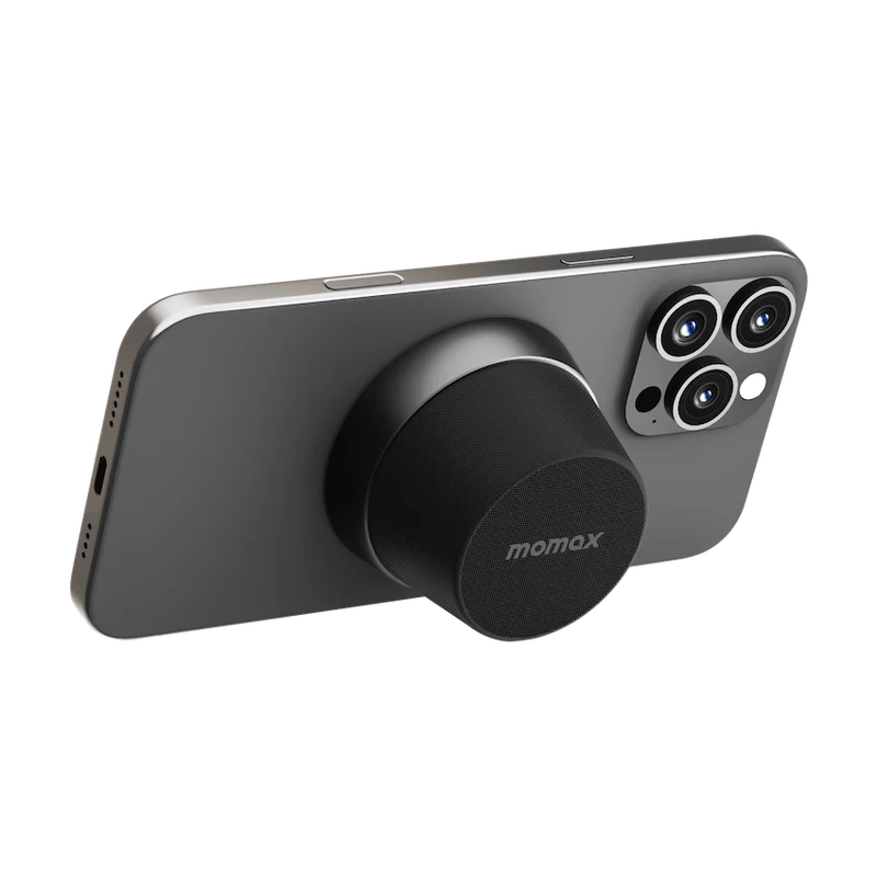 Momax Vibe Go Magnetic Wireless Speaker Black - سبيكر لاسلكي مغناطيسي محمول 3 واط من موماكس اسود