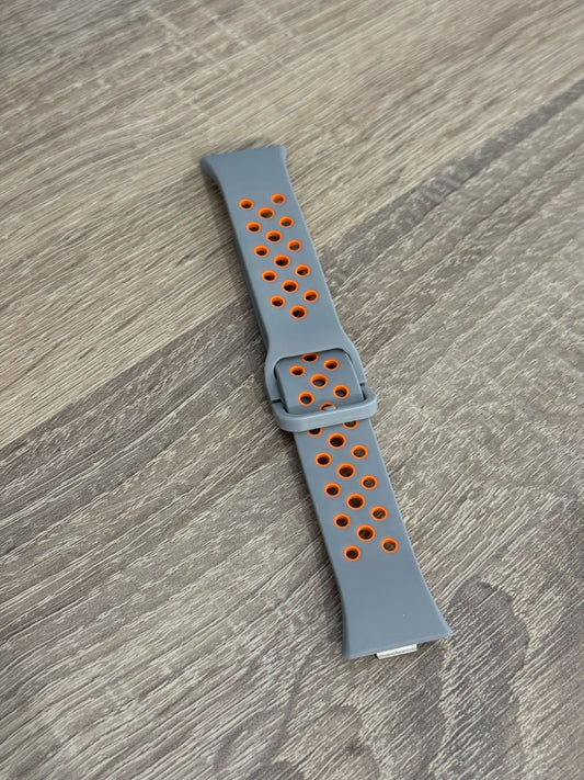 NIKE STRAP FOR HUAWEI FIT 3-4-4 PRO GRAY ORANGE - سير ساعة هواوي فت 3-4-4 برو رمادي وبرتقالي
