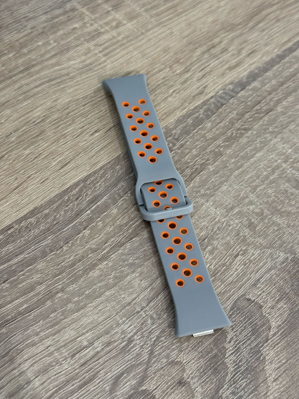 NIKE STRAP FOR HUAWEI FIT 3-4-4 PRO GRAY ORANGE - سير ساعة هواوي فت 3-4-4 برو رمادي وبرتقالي
