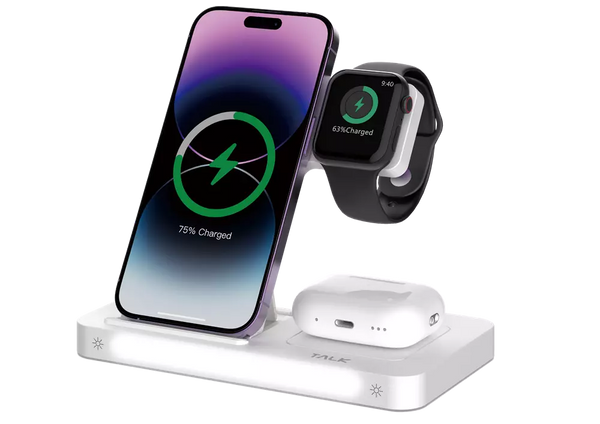 DEVIA 3 IN 1 BRACKET WIRELESS CHARGER 15W - شاحن وايرليس ثلاثي من ديفيا