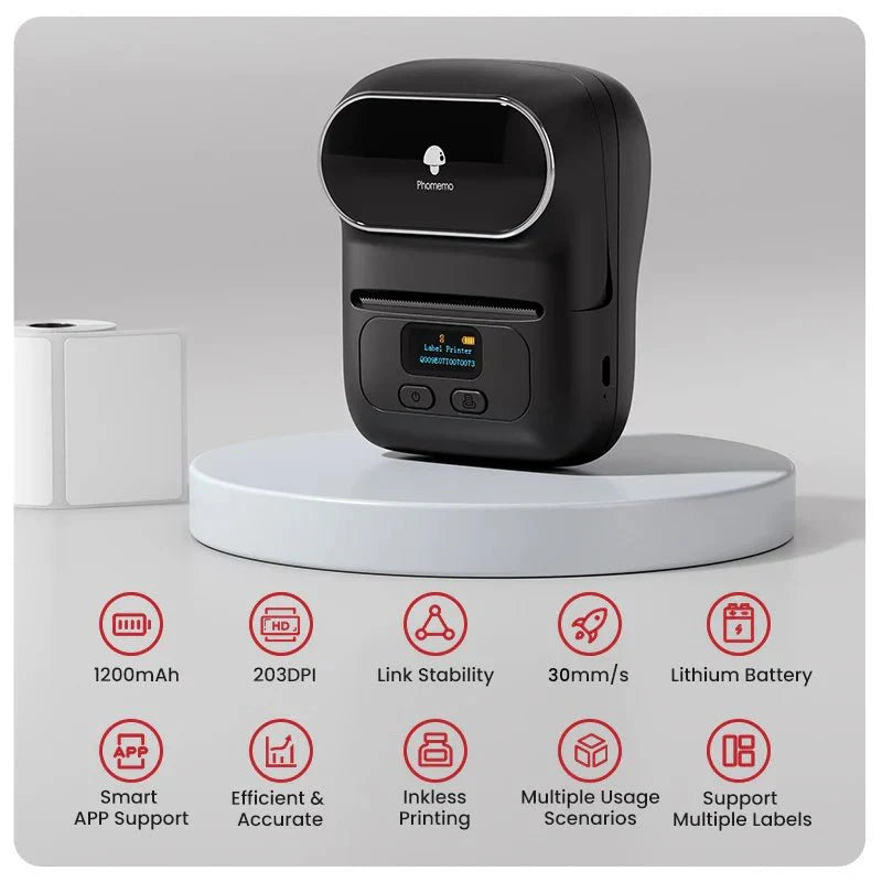 M110 PORTABLE PRINTER BLACK - طابعة ملصقات حرارية محمولة