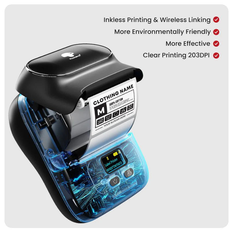 M110 PORTABLE PRINTER BLACK - طابعة ملصقات حرارية محمولة