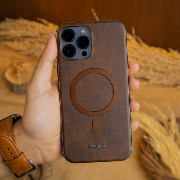 PULOKA CASE FOR IPHONE 16 PRO MAX BROWN  - كفر ماك سيف للايفون 16 برو ماكس جوزي